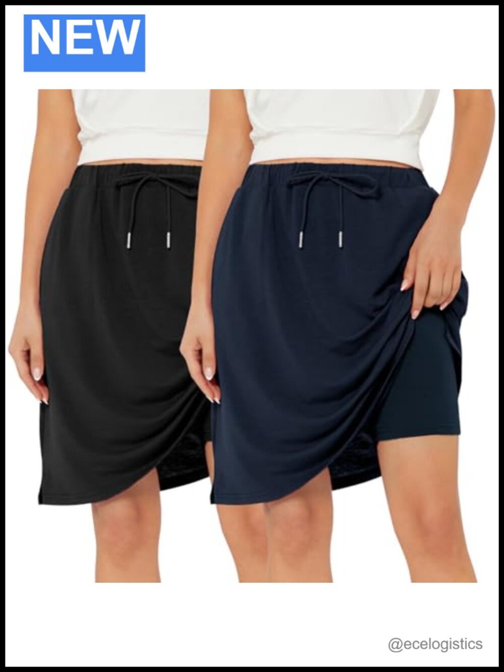 2 Pack Skorts for Women Knee Length Athletic Golf Tennis Skirts with Pockets